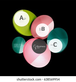 Glass circle vector abstract background