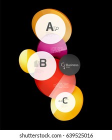 Glass circle vector abstract background