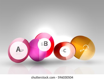 Glass circles banner in 3d space