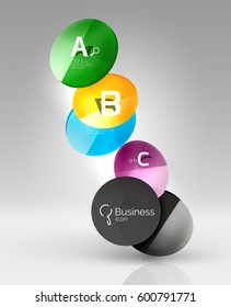 Glass circles banner in 3d space