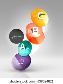Glass circles banner in 3d space
