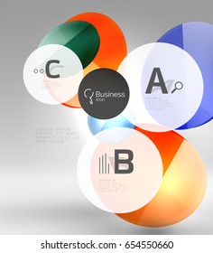 Banner aus Glaskreisen im 3D-Raum