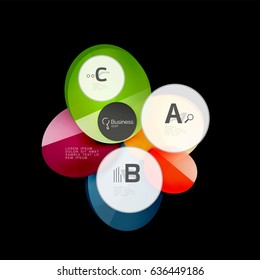 Glass circles on black, vector abstract background