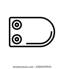 glass clamp hardware furniture fitting line icon vector. glass clamp hardware furniture fitting sign. isolated contour symbol black illustration
