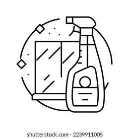 glass cleaner detergent line icon vector. glass cleaner detergent sign. isolated contour symbol black illustration