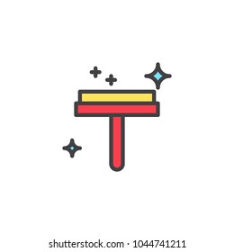 Glass cleaner filled outline icon, line vector sign, linear colorful pictogram isolated on white. Window cleaning symbol, logo illustration. Pixel perfect vector graphics