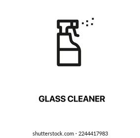 glass cleaner icon vector. Linear style sign for mobile concept and web design. glass gleaner symbol illustration. Pixel vector graphics - Vector.	