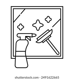 glass cleaner icon vector on white background