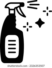 Glass Cleaner Liquid Spray concept, Perc solvent vector icon design, Housekeeping symbol, Office caretaker sign, porter or cleanser equipment stock illustration