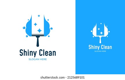 Glass Cleaner Logo Design. Tool For Cleaning Window. Cleaning Service Symbol