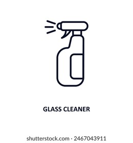 glass cleaner outline icon.  Thin line icon from cleaning collection. Editable vector isolated on white background