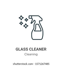 Glass cleaner outline vector icon. Thin line black glass cleaner icon, flat vector simple element illustration from editable cleaning concept isolated on white background