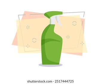 Ilustração de spray de limpador de vidro. Limpeza, casa, rotina diária. Conceito de agregado familiar. A ilustração vetorial pode ser usada para tópicos como limpeza da casa, arrumação