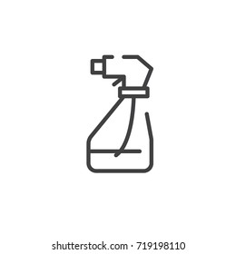 Glass cleaner sprayer line icon, outline vector sign, linear style pictogram isolated on white. Symbol, logo illustration. Editable stroke
