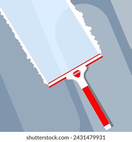 Glass cleaner vector illustration. Squeegea for cleaning mirrors, windows, floors and bathrooms.