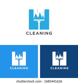 Glass cleaning logo design vector template