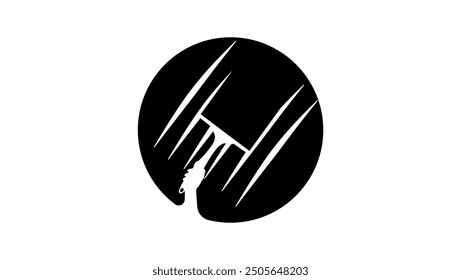 Glass cleaning service logo, black isolated silhouette