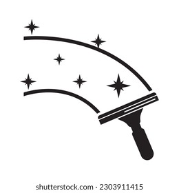 Glass cleaning tool icon logo illustration template design.