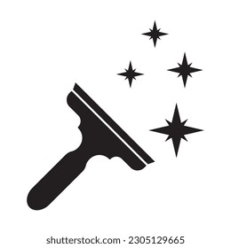 Glass cleaning tool icon logo illustration template design.