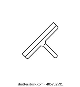 Glass cleaning tool icon in thin outline style. Household industrial office service