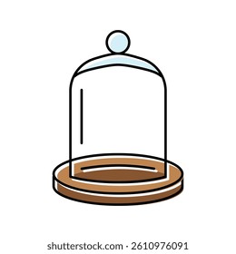glass cloche living room color icon vector. glass cloche living room sign. isolated symbol illustration