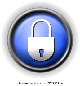 Glass closed lock icon