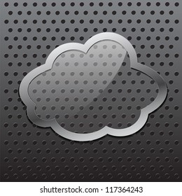 Glass cloud frame with metal stroke