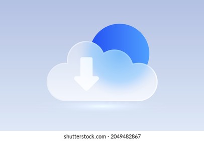 Glass Cloud Transparent Icon, Collection Sign. Vector Illustration