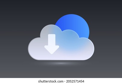 Glass cloud transparent icon, collection sign. Vector illustration