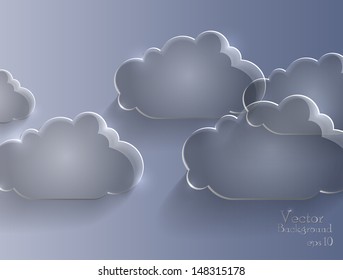 glass clouds, gray background