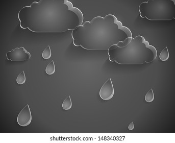 glass clouds and rain drops