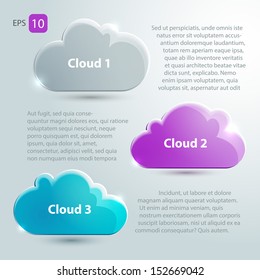 Glass clouds set with place for text