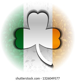 Glass clover, transparent trefoil. St.Patrick's Day. Celebration. Day of rest. Flag of Ireland. Happy.