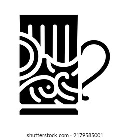 glass with coaster glyph icon vector. glass with coaster sign. isolated symbol illustration