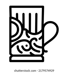 glass with coaster line icon vector. glass with coaster sign. isolated contour symbol black illustration
