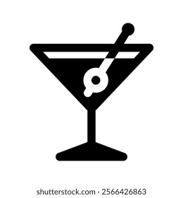 a glass of cocktail, beverage, drink, vector illustration