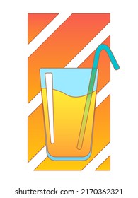 glass of cocktail in color summer drink
