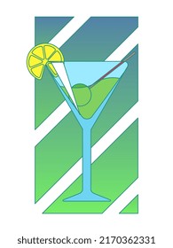 glass of cocktail in color summer drink