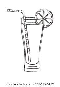 glass cocktail with fruit