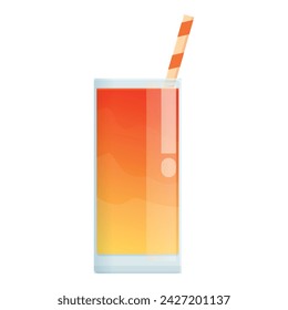Glass cocktail icon cartoon vector. Summer party drink. Vodka lime