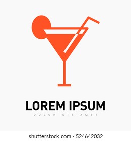 Glass cocktail isolated linear icon for websites minimalistic flat design