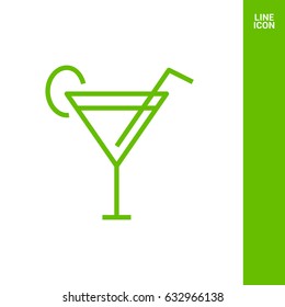 Glass cocktail isolated linear icon