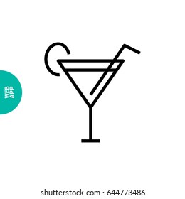 Glass cocktail isolated linear icon