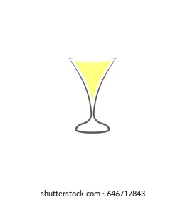 Glass cocktail isolated linear icon for websites minimalistic flat design