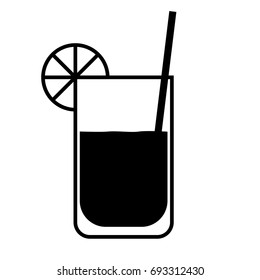 Glass cocktail isolated linear icon for websites minimalistic flat design vector