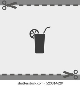 glass and cocktail tube icon.
