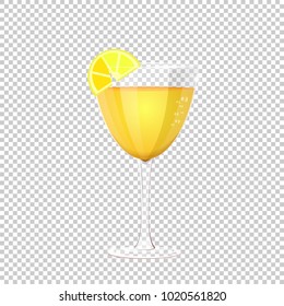 Glass of cocktail. Vector illustration on checkered background.