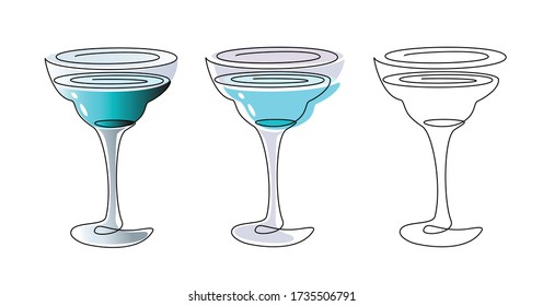 a glass of cocktails vector illustration
