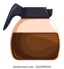 Glass coffee carafe containing freshly brewed coffee, perfect for enjoying a delicious cup