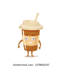 glass of coffee character vector